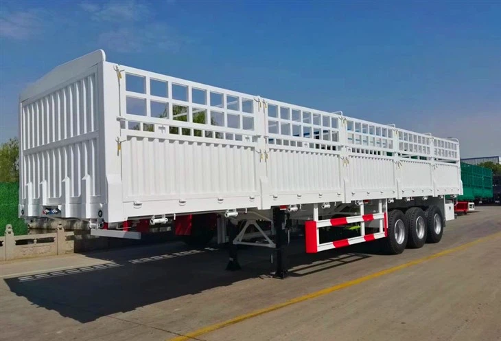 Tri Axles Fence Cargo Semi Trailer Truck